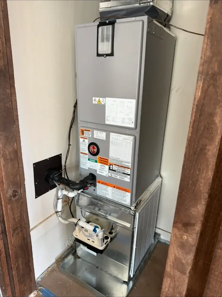 Closet-mounted indoor HVAC air handler replacement